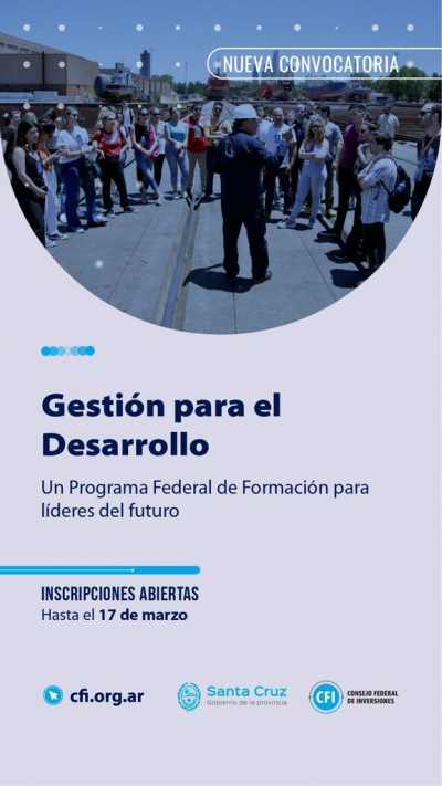 CONVOCATORIA: Programa Federal de Formación "Gestión para el desarrallo"